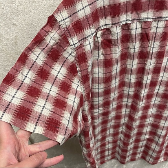 Carhartt men’s original fit red plaid shirt short sleeve button up 2XL cotton - Picture 3 of 9